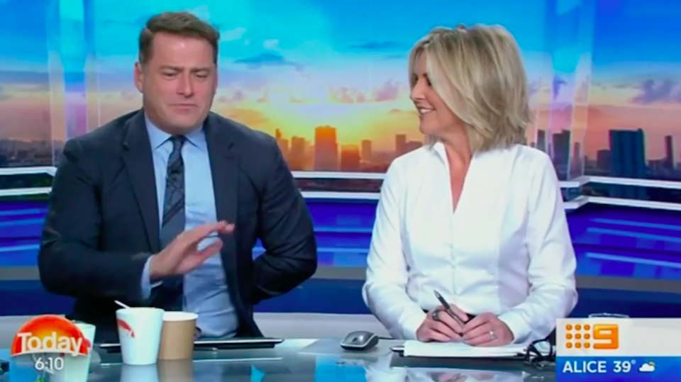 Karl Stefanovic took an “early mark” from the Today show on Friday morning as he was feeling ill. Source: Nine