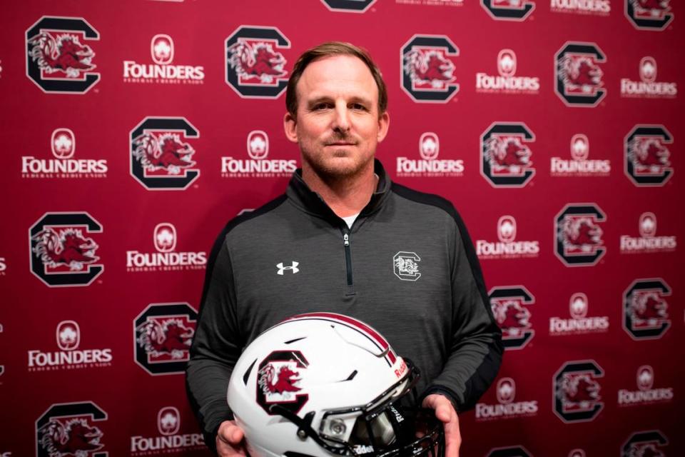 South Carolina offensive coordinator Marcus Satterfield shortly after he was hired by the Gamecocks.