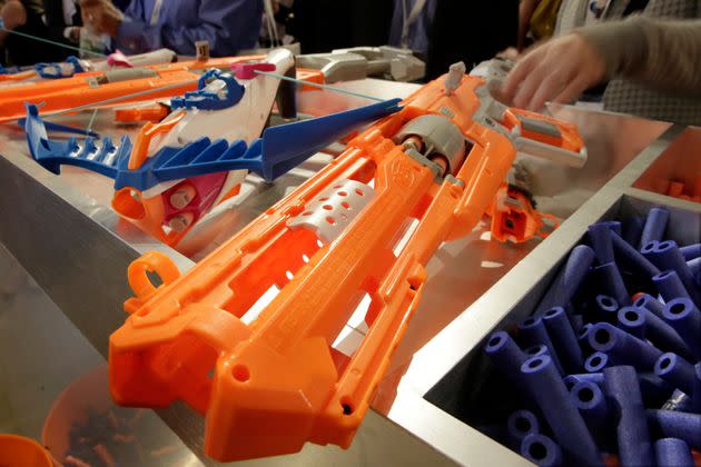 Nerf products at the 2016 TTPM Holiday Showcase in New York City. (Photo: Richard Drew via Associated Press)