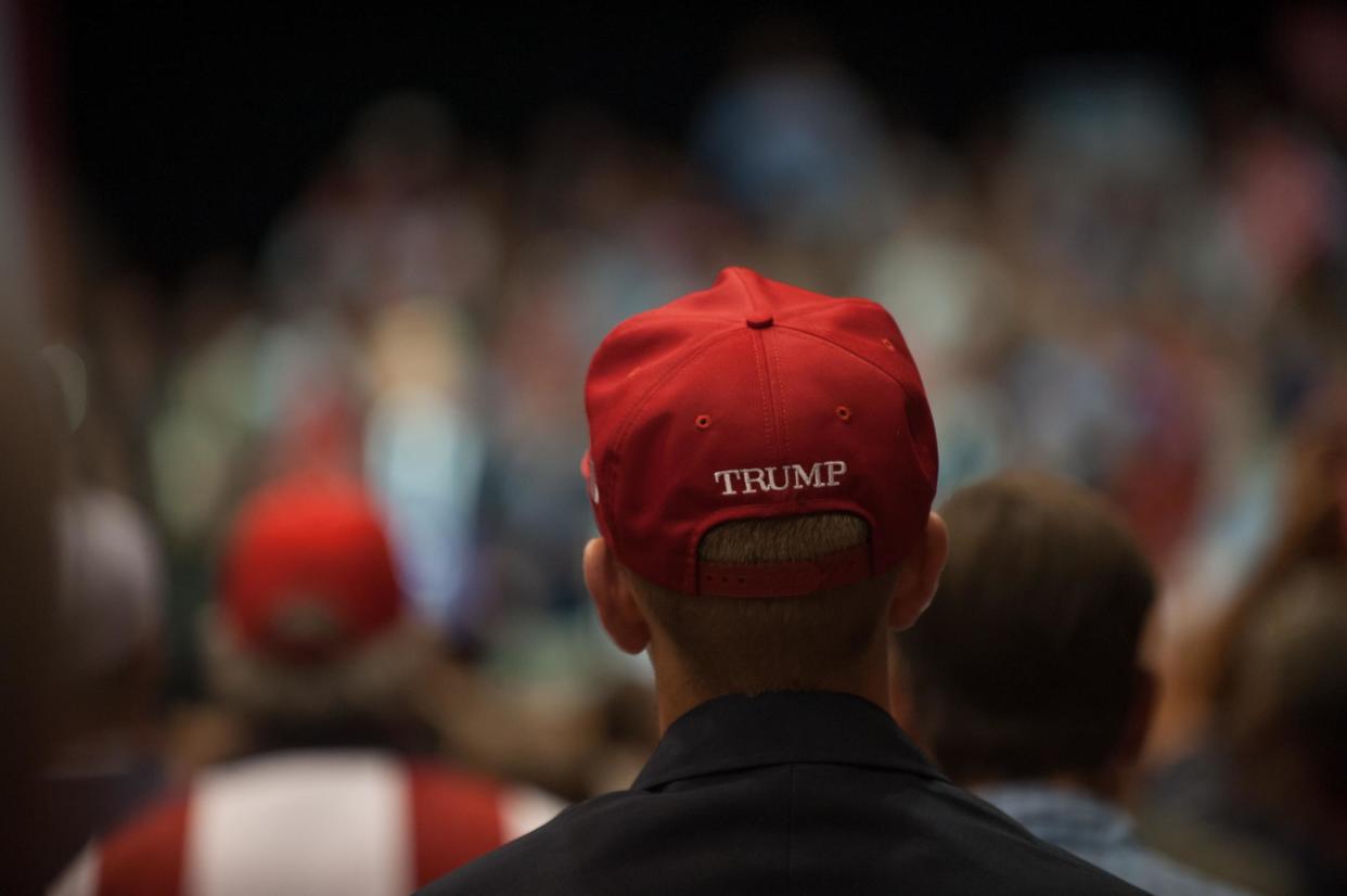 Mr Trump's rallies were accompanied by an uptick in the number of assaults reported in the city: Getty Images