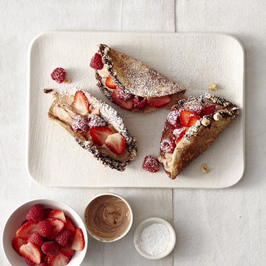 Nutella and Red Berry Dessert Tacos