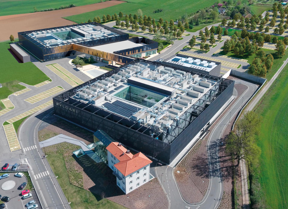 A rendering of the extended Bulgari jewelry manufacturer in Valenza, Italy.