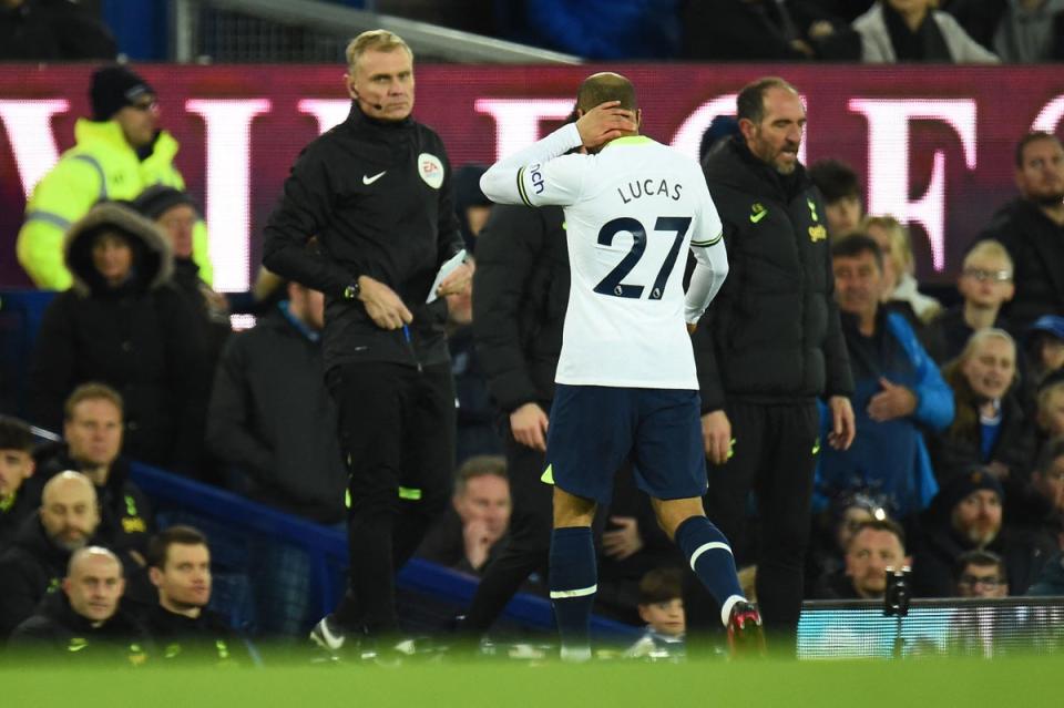 Lucas Moura’s sending off damaged Spurs (AFP via Getty Images)