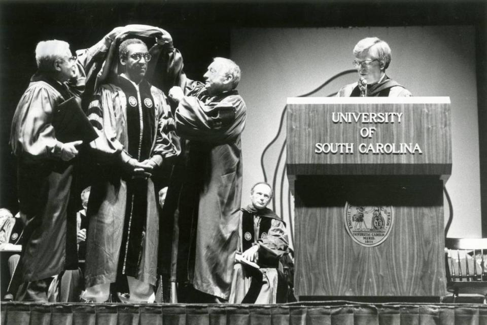 Bill Cosby was awarded an honorary degree from The University of South Carolina on May 17 1986 at the Carolina Coliseum. State File Photo