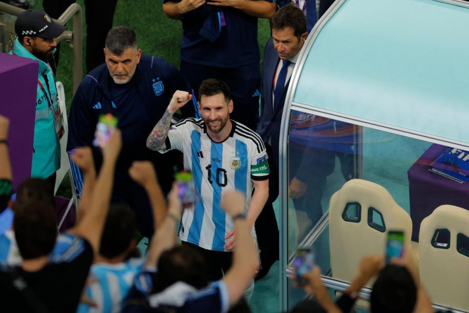 Warning: Messi believes Argentina have finally got started at the World Cup  (AFP via Getty Images)