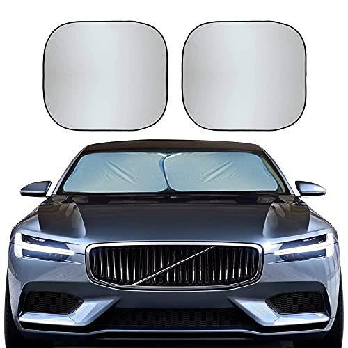 EcoNour 2-Piece Car Windshield Sun Shade | Sun Blocker for Car Windshield Reflects Heat and UV…