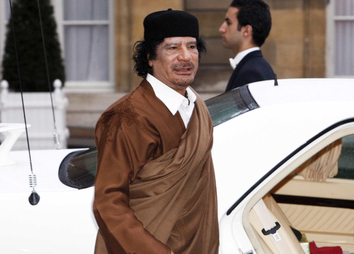 Moammar Gadhafi in Paris in 2007.