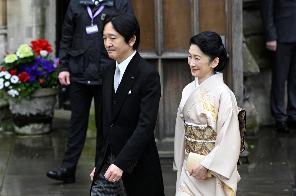 Crown Prince Fumihito of Japan and Crown Princess Kiko at coronation