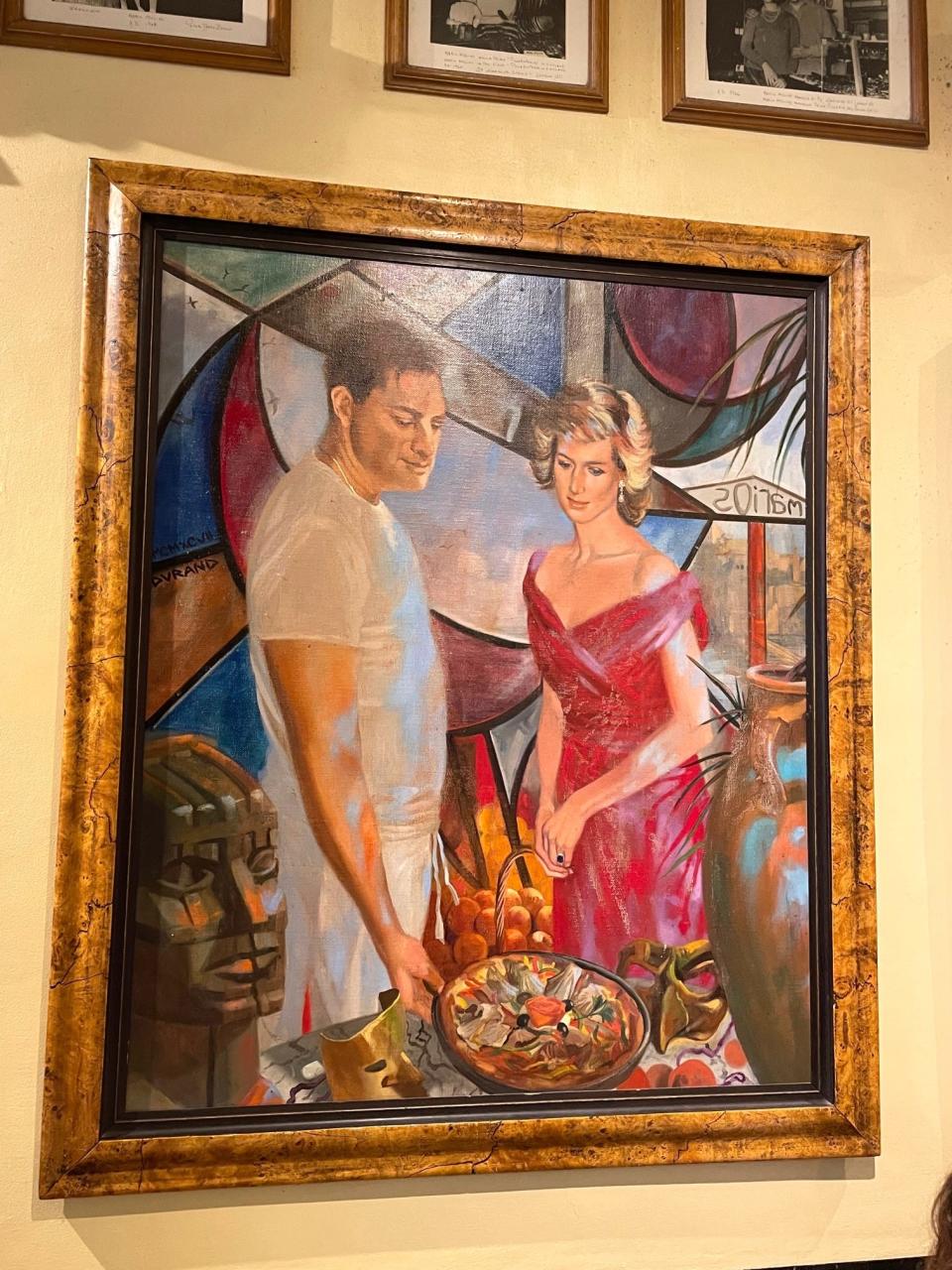 Princess Diana painting at Da Mario