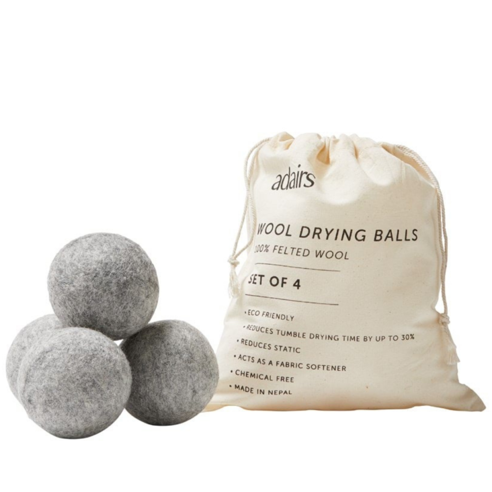 Light Grey Marle Set 4 Wool Drying Balls from Adairs