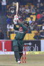 Bangladesh batsman Tamim Iqbal bats during the second T20 cricket match against Pakistan at Gaddafi stadium, in Lahore, Pakistan, Saturday, Jan. 25, 2020. (AP Photo/K.M. Chaudary)