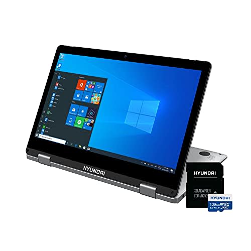 Hyundai HyFlip 11.6-Inch Windows 10 Pro Touchscreen Laptop & 128GB MicroSD Card Bundle