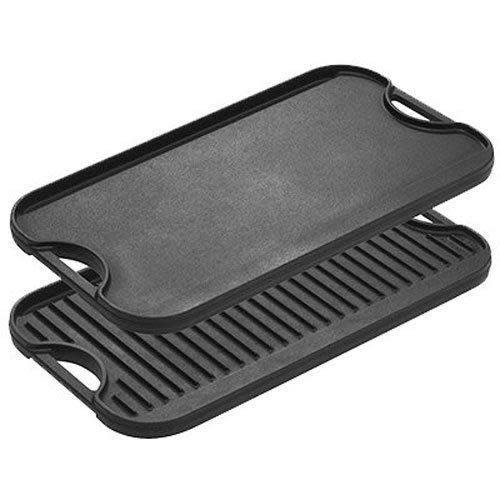 Lodge LPGI3 Pro-Grid Cast Iron Reversible 20" x 10" Grill/Griddle Pan with Easy-Grip Handles