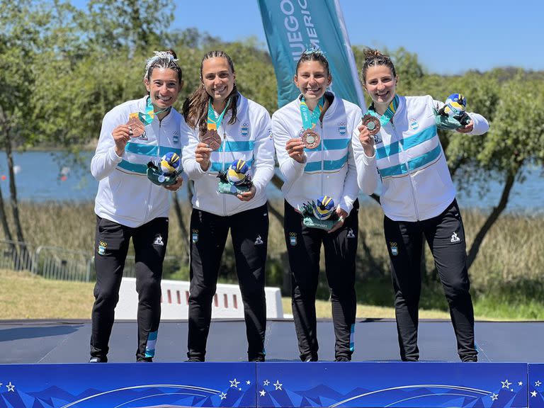 El K4 500, con Sabrina Ameghino, ganó la medalla de bronce en Santiago 2023