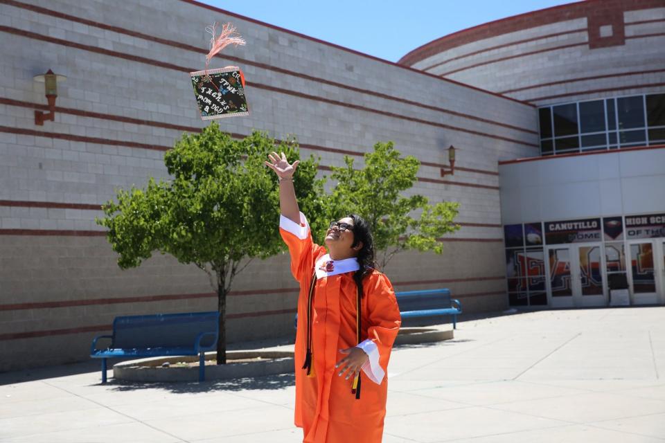 2020: About 400 Canutillo High School graduates and their parents walked the stage where a video will be compiled and shared online.