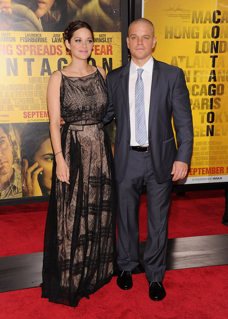 Contagion NY Premiere 2011 Marion Cotillard Matt Damon