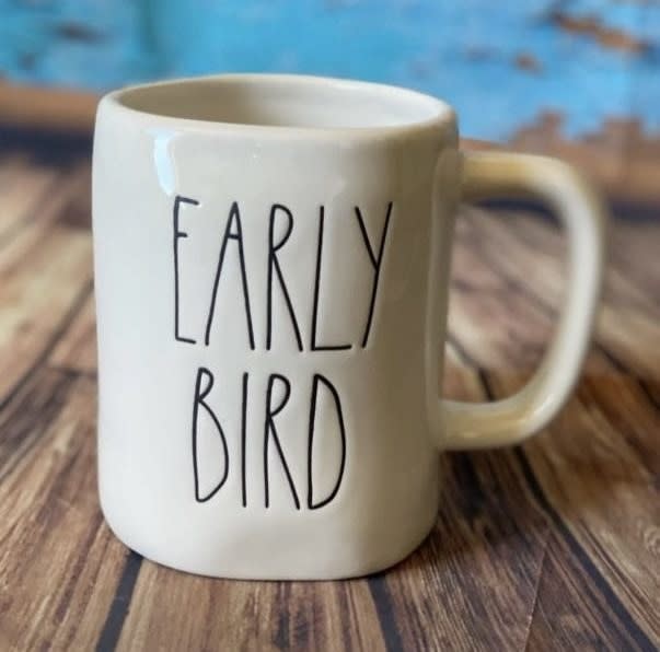 "Early Bird" Rae Dunn statement mug.