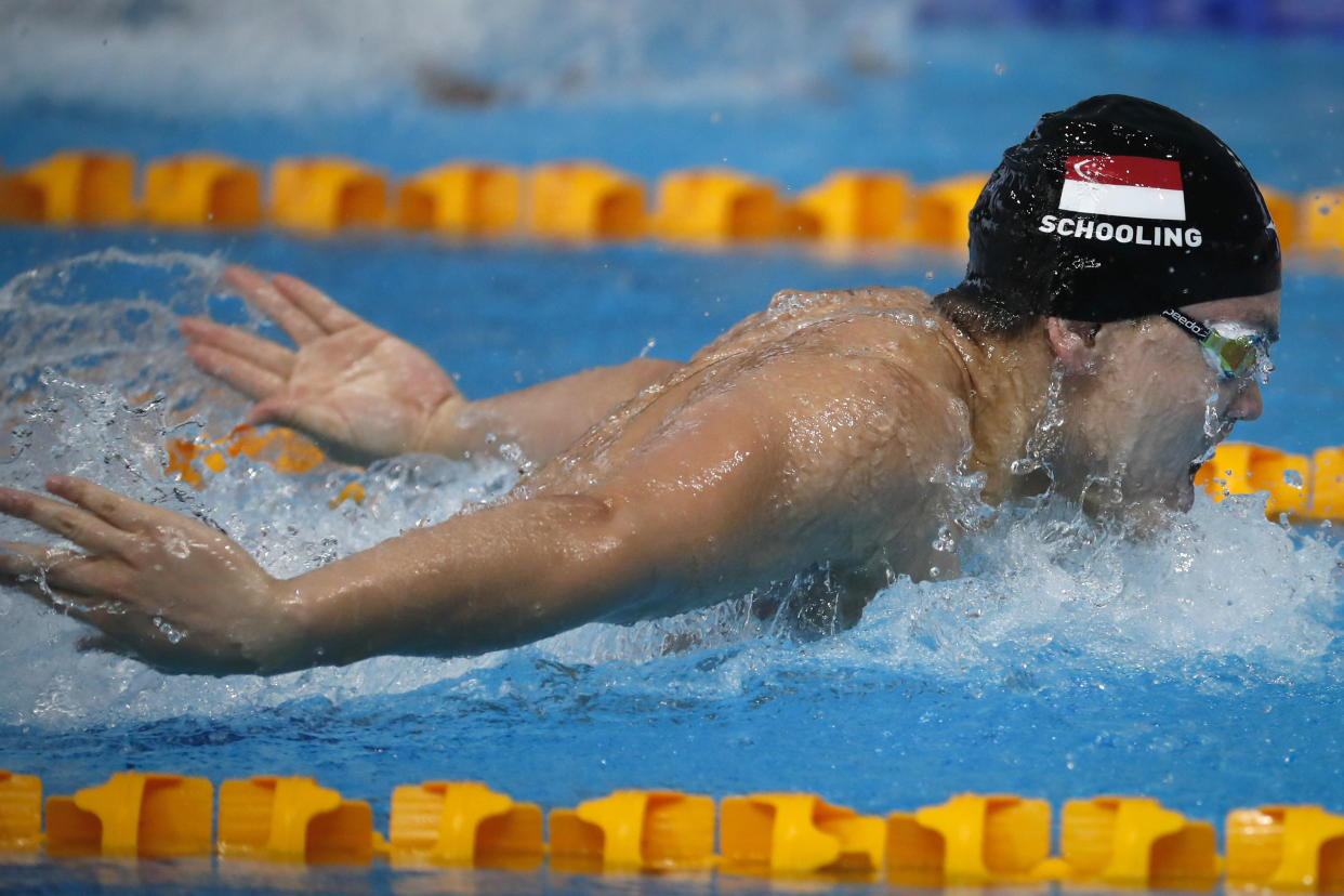 Singapore’s Joseph Schooling competes in the men’s 100m butterfly final of the SEA Games 2017 on Wednesday (23 August). (PHOTO: Associated Press)