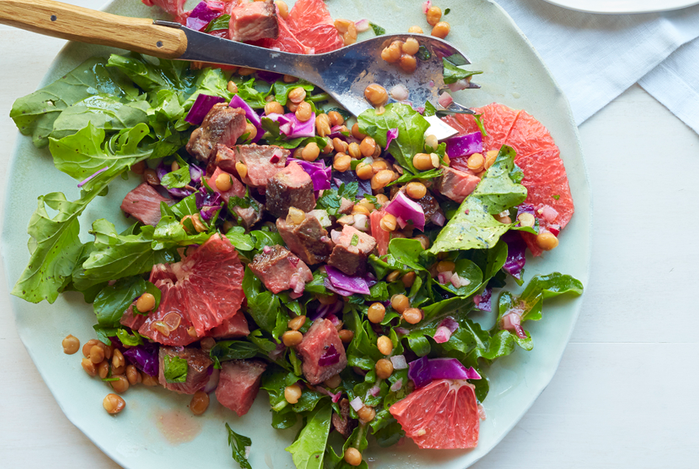 19) Lentil and Steak Salad