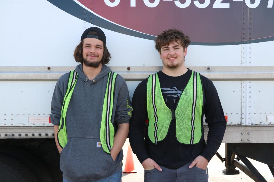 Gabe Mast (left) and Max Brink, seniors at Hamilton High School, are set to earn their Commercial Driver's Licenses before graduation.