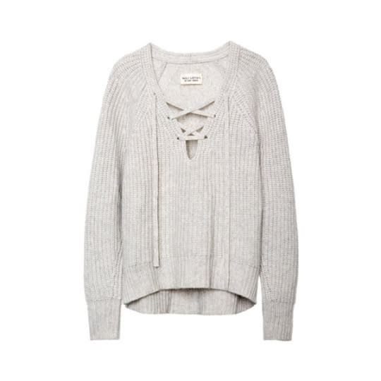 Lace-Up V-Neck Sweater, Nili Lotan $875