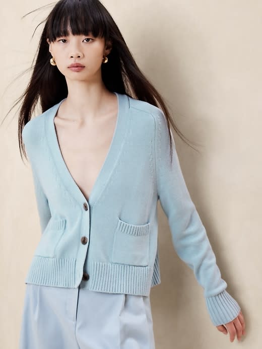 Banana Republic Demi Cotton-Silk Cardigan