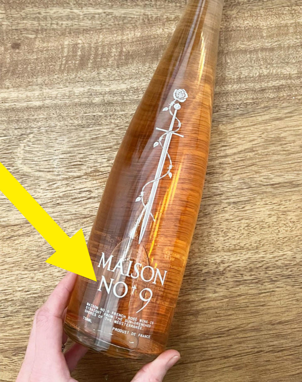 A bottle of rosé wine