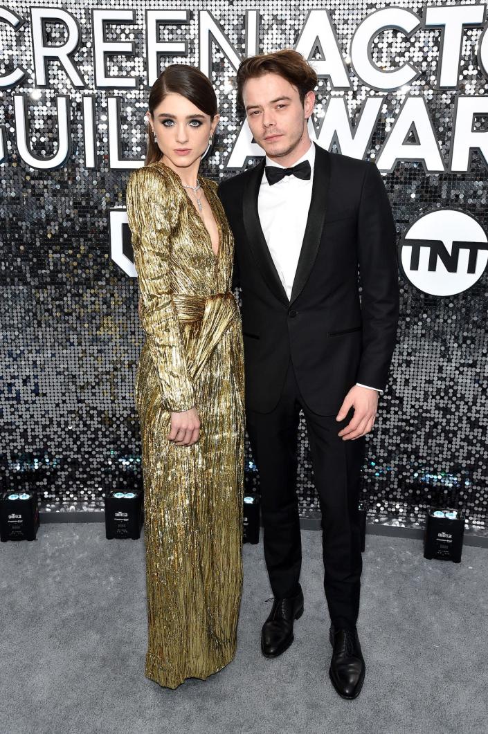 Natalia Dyer and Charlie Heaton at the SAG Awards on January 19, 2020.