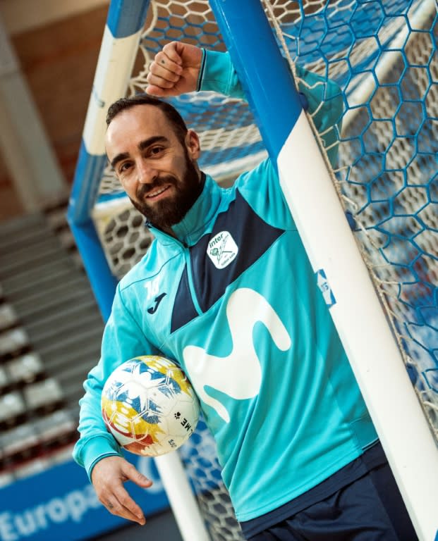 Inter Movistar's Portuguese futsal player Ricardo Filipe da Silva Braga, 'Ricardinho', poses for a photo at Jorge Carbajosa Sport Center in Torrejon de Ardoz, on November 30, 2017