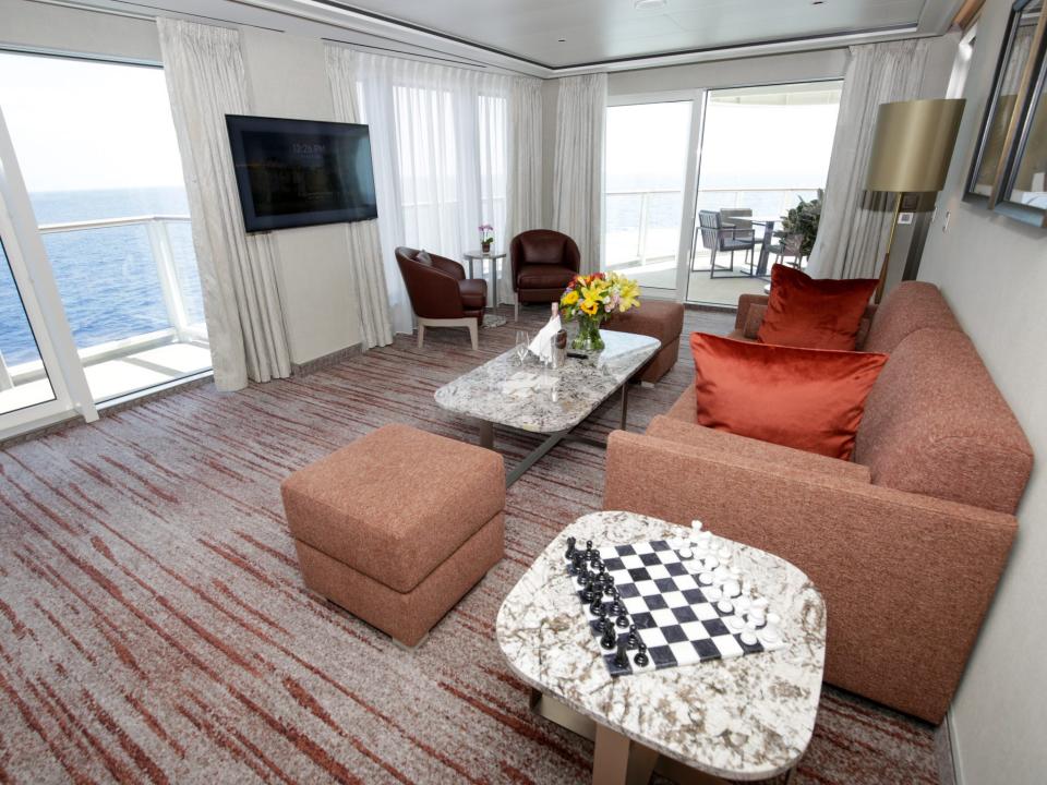 living room of Silver Ray's Otium Suite