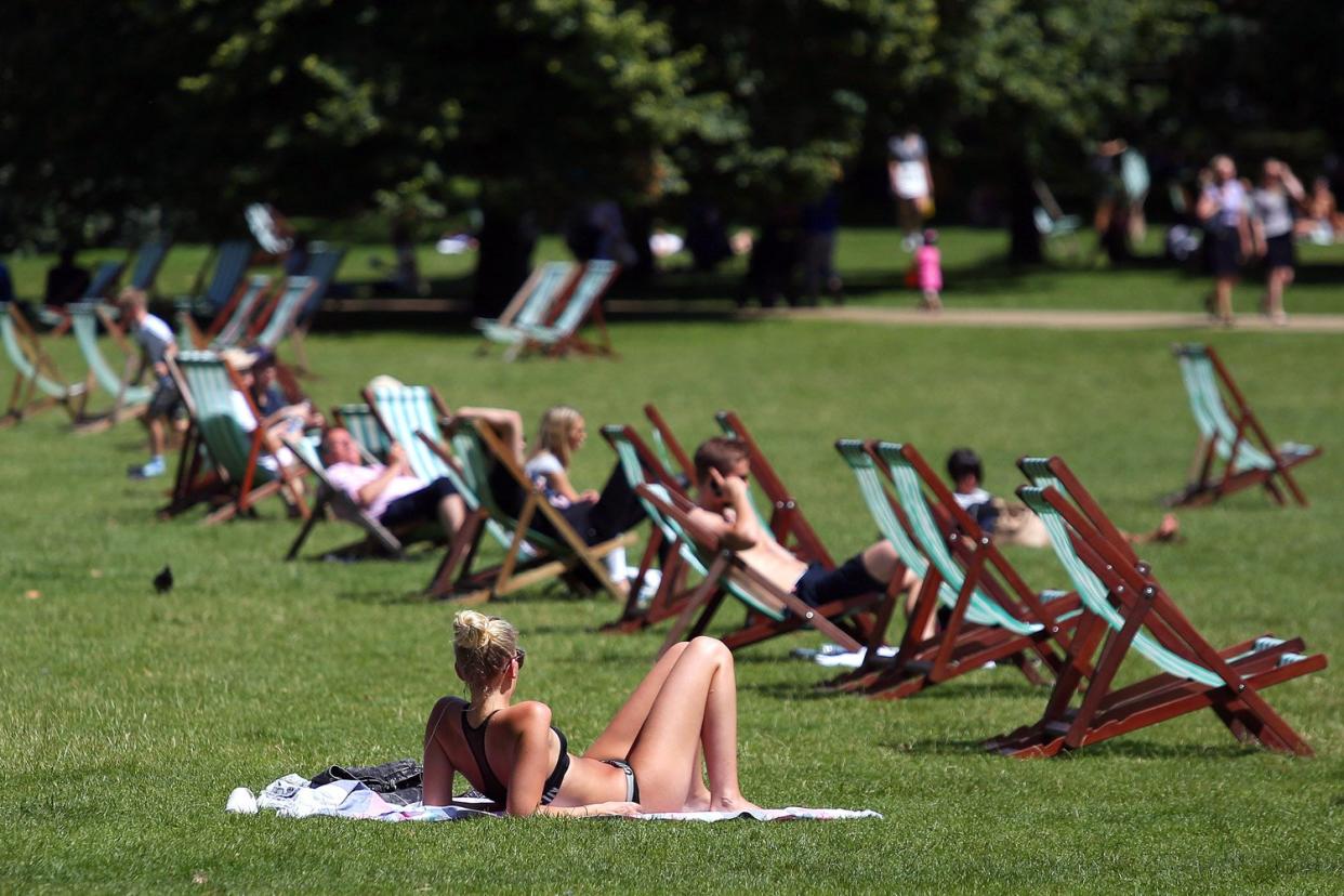 Hot weather: The baby suffered sunburn as temperatures soared: PA