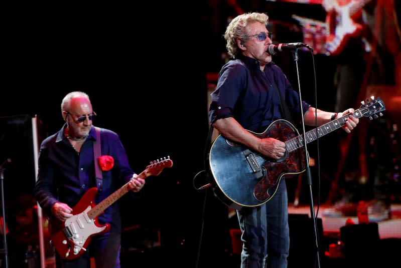 FILE PHOTO: Daltrey and Townshend of The Who perform at Desert Trip music festival at Empire Polo Club in Indio