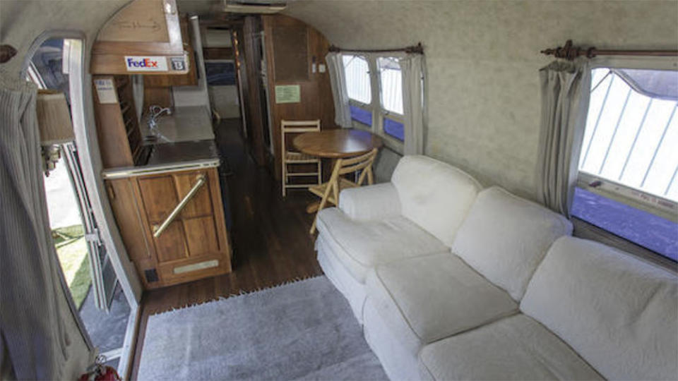 Inside Tom Hanks’s custom Airstream travel trailer.