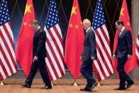 FILE PHOTO: U.S. Trade Representative Lighthizer and Treasury Secretary Mnuchin meet China Vice Premier Liu He in China