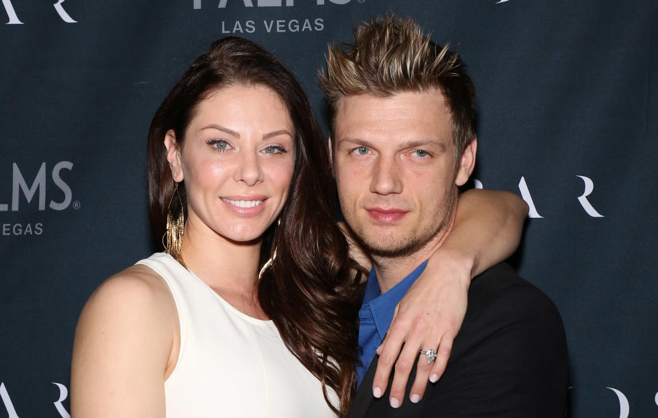 Nick Carter (pictured with wife Lauren in 2014) announced the sad news on Twitter. (Photo: Gabe Ginsberg/FilmMagic)