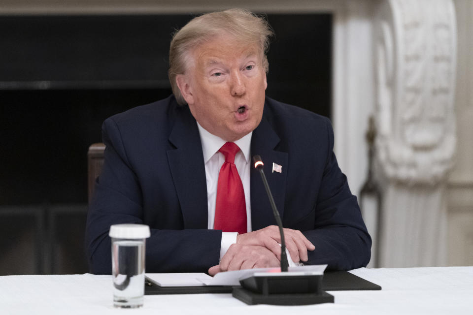 President Trump speaks during a meeting with governors. (Chris Kleponis/Polaris/Bloomberg via Getty Images)