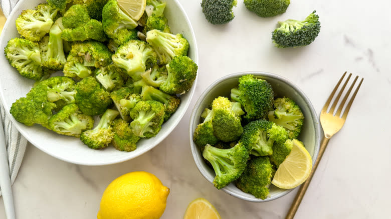 2 bowls of broccoli