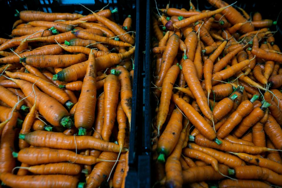 Locally-grown carrots are just one of the many produce items to be found at Turner Farm Market Monday-Saturday.