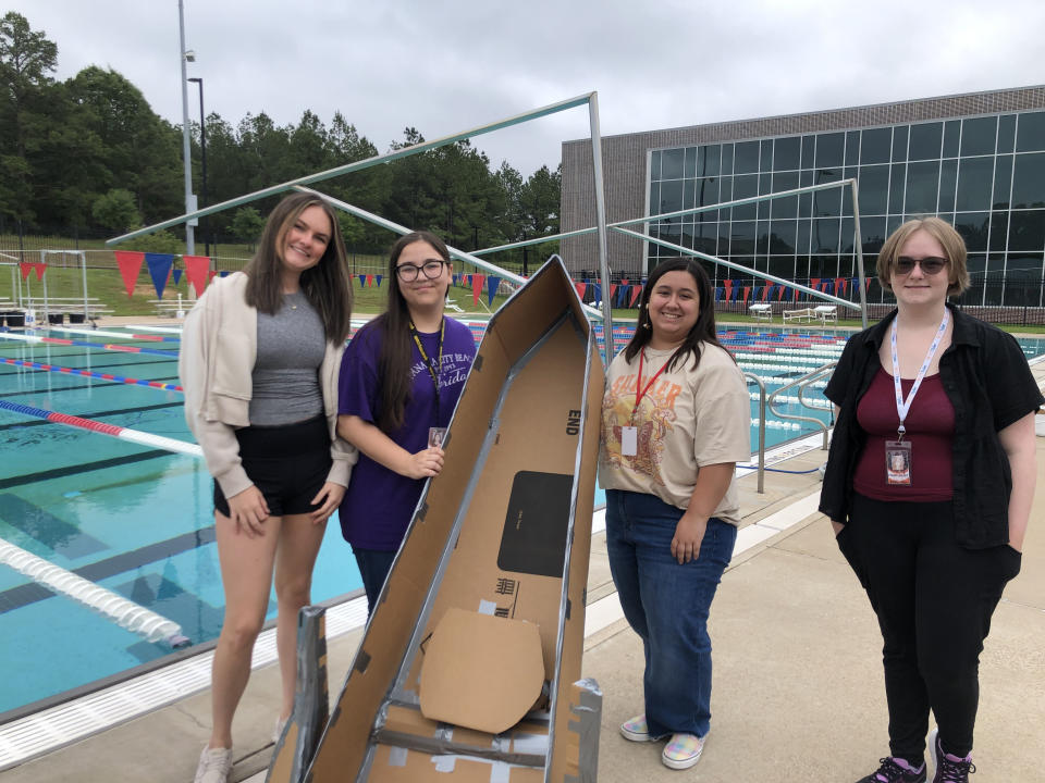 A team with their boat and paddle before the race. Photo courtesy of Tyler ISD.