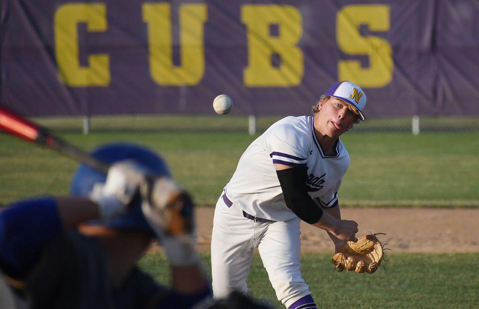 Nevada's Cael Franzen (16) hurles a pitch against Humboldt during the Cubs' 11-3 loss to the Wildcats June 30 at the Nevada Cubs Baseball Field Thursday, June 30, 2022, in Nevada, Iowa.