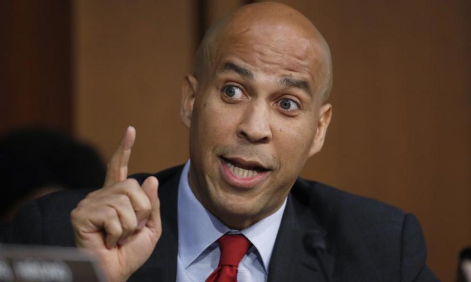 Cory Booker speaks before Brett Kavanaugh testifies before the Senate judiciary committee.