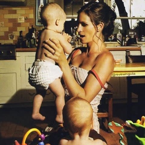 <p>Julia Roberts Instagram </p> Julia Roberts and her kids, Hazel and Phinnaeus.