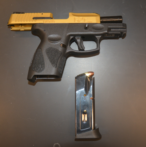 The gun found in a student's backpack at Cape Henlopen High School.