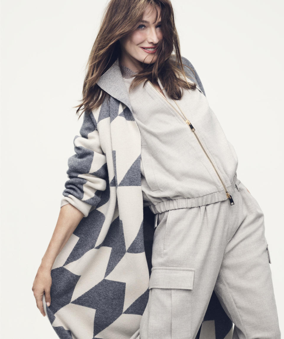 Carla Bruni fronting the fall 2023 Lorena Antoniazzi campaign.