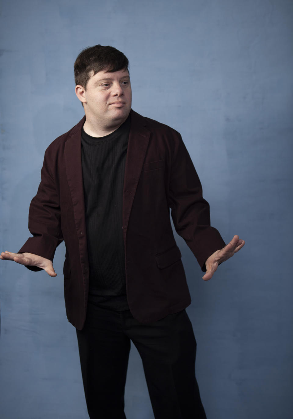 In this Dec. 5, 2019, photo Zack Gottsagen poses for a portrait in Los Angeles. Gottsagen was named one of The Associated Press’ Breakthrough Entertainers of 2019. (Photo by Rebeca Cabage/Invision/AP)