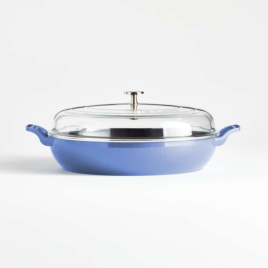 Staub 3.5-Qt Metallic Blue Braiser with Glass Lid