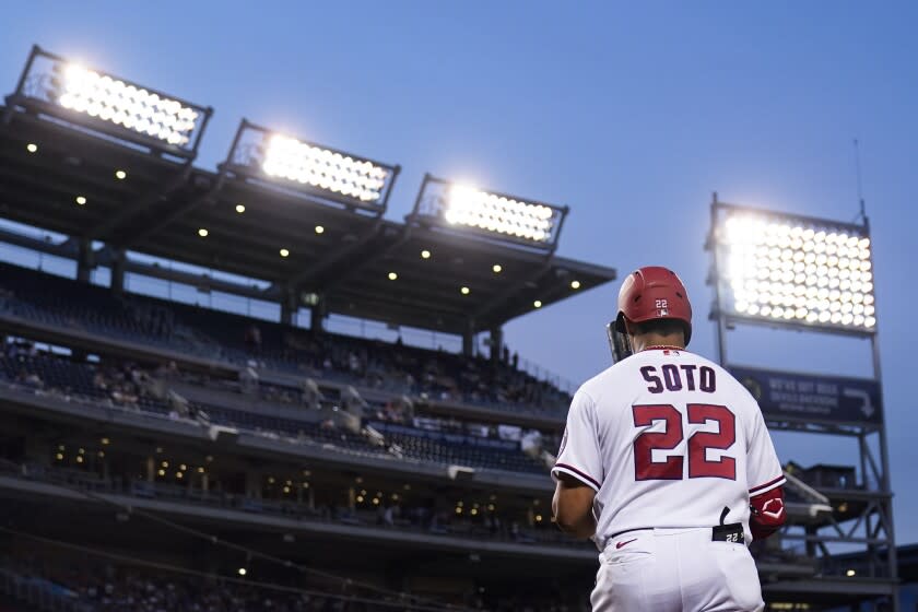 Washington Nationals' Juan Soto prepares to bat