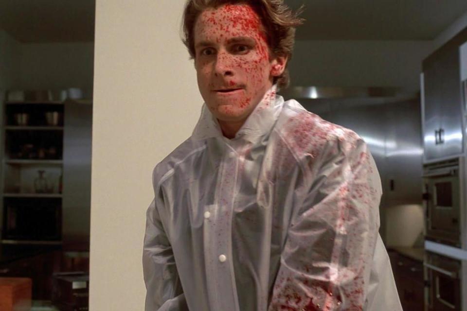 Bloody good: Christian Bale plays the murderous banker Patrick Bateman in American Psycho