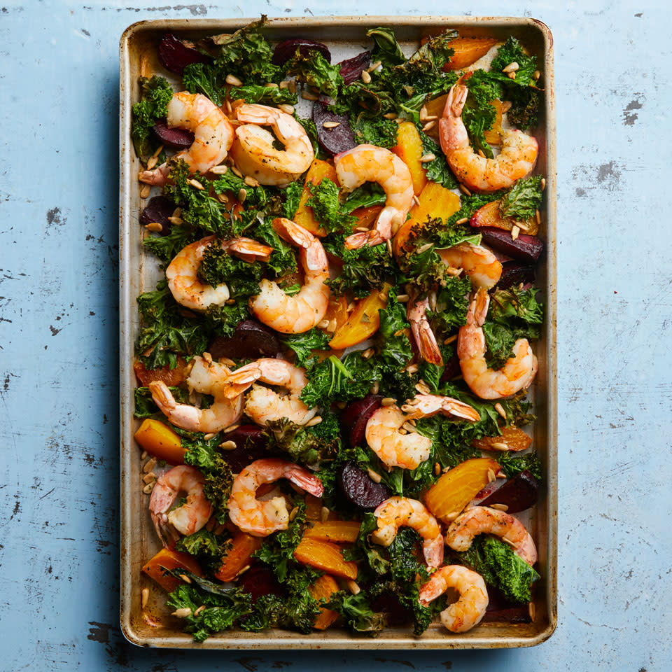 Sheet-Pan Shrimp & Beets