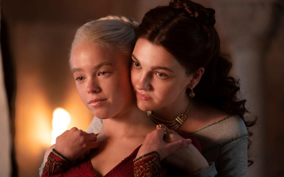 Milly Alcock and Emily Carey in House of the Dragon - HBO